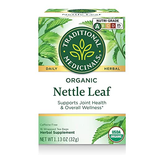 Traditional Medicinals Organic Nettle Leaf Herbal Tea, Supports Joint Health & Overall Wellness, (Pack of 1) - 16 Tea Bags