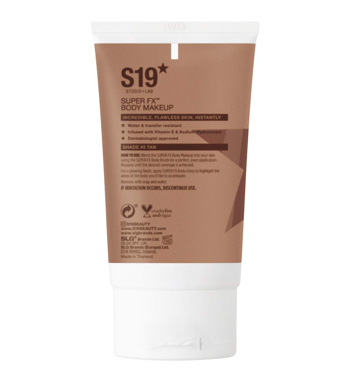 S19 STUDIO + LAB S19 SUPER FX Body Makeup, TAN - Smoothes & Evens Skin Tone & Texture, Hide Scars & Blemishes -100ml