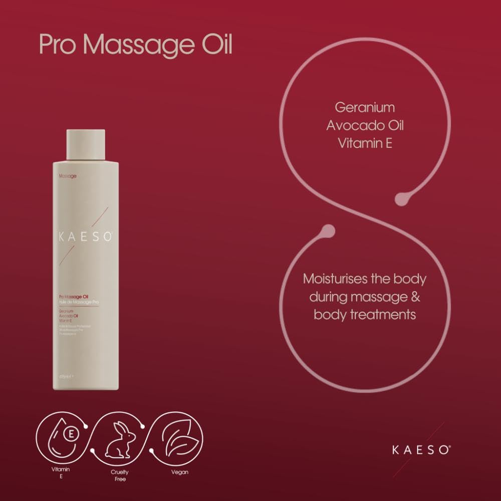 Kaeso Rejuvenating Geranium Massage Oil 495ml – Nourishing Body Massage Oil for Relaxation & Skin Conditioning – Professional Spa Quality