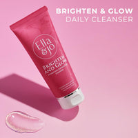 Ella & Jo Brighten & Glow Hydrating Exfoliating Cleanser - Gentle Daily Face Exfoliator with Pumpkin Enzyme, Vitamin A, E, and Omega 6 for a Brighter, Glowing, Hydrated, and Smoother Appearance