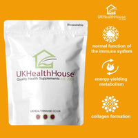 UKHealthHouse Vitamin C 500mg Chewable 240 Tablets Immune Support Orange Flavour High Strength Antioxidant Contributing to The Reduction of Tiredness