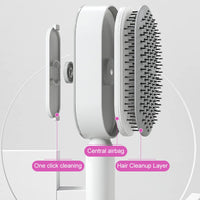 Lam-lord Self Cleaning Hair Brush for Women, Detangling Hair Brush Soft Hairbrush Anti Static Air Cushion Massage Hair Comb for Women Long Short Wavy Straight Hair(White)