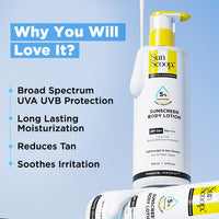 SunScoop 5% Niacinamide Body Sunscreen SPF 50+ PA++++ | Ceramides & Oat Extract | Broad Spectrum UVA UVB | No White Cast | 24hr Moisture | Non-Greasy Body Lotion | All Skin Types | 200ml