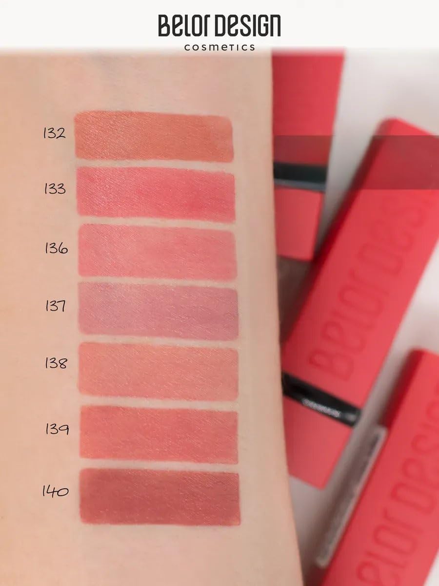 Belor Design BelorDesign Party New Lipstick – Satin & Pearl Finish | 4.3 g Moisturizing Belarusian Lipstick with Avocado & Cocoa Butter | Wide Shade Range (tone 131 smoky rose, one size)
