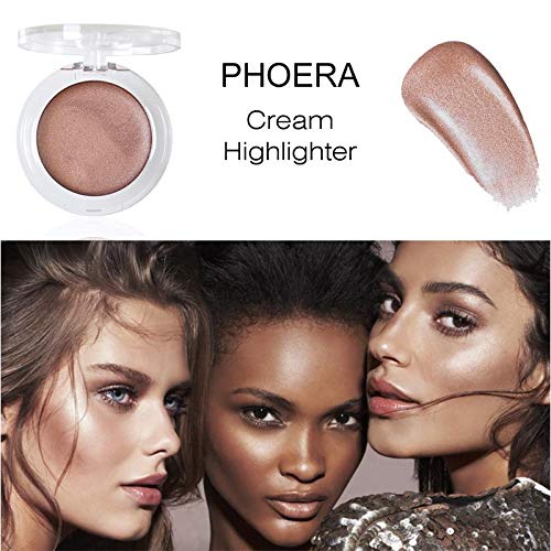 Phoera PHOERA SooGlow Cream Highlighter Long Lasting Waterproof Shimmer Blushers For Cheeks Make Up, Face Foundation Powder Contour Palette Skin Brightening Makeup aquapurity (104 CREAM, One Size)
