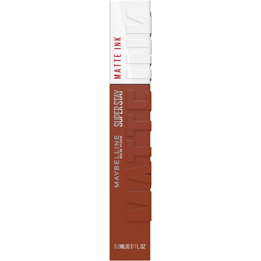 Maybelline Lipstick, Superstay Velvety Matte Ink Liquid Lipstick, Up to 16H Non Transferable, Vibrant Longlasting Finish, Non Drying, Shade: 75 Fighter, 5ml