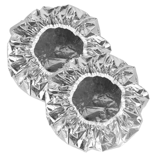 LilaLemon 2 Pcs Aluminum Foil Heat Cap for Deep Conditioning, Heated Shower Hair Cap for Hot Oil, Hair Treatment Processing Caps for Hair Dye,Tin Foil Hat Cap for Home Salon Use