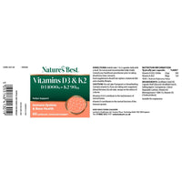 NATURE'S BEST Nature's Best Bone & Immune Boost - High Strength Vitamin D3 1000iu & K2 90µg - Optimal Support for Bones, Teeth, and Immune Function - UK Made - 60 Capsules (2 Months' Supply)