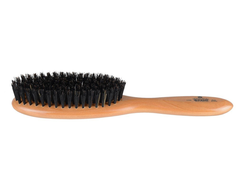 KENT Kent Brushes Finest Oval Cherry Wood Black Bristle Brush for Ladies