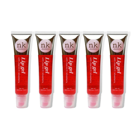 Nicka K NK lip gloss gel 15ml Vitamin E, Shiny, Nourishes, Lip gel (Strawberry, Pack Of 5)