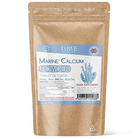 Time Health Marine Calcium and Trace Minerals 100g Powder – Neutral Taste – AquaMin® – Red Alga Lithothamnium calcareum – GMP – UK Made - Zero Additives (100g Pouch)