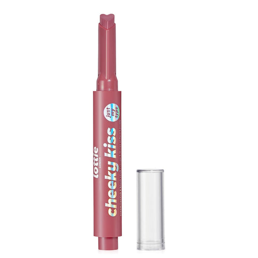 Lottie London Cheeky Kiss in Just My Type, Multi-tasking Lip & Cheek Color Stick, Easy-to-apply Blusher & Lipstick, Infused with Hyaluronic Acid & Vitamin E