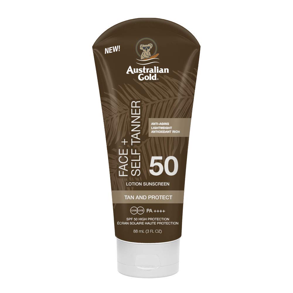 Australian Gold - Sunscreen + Self Tanner for Face SPF 50 88 ml brown