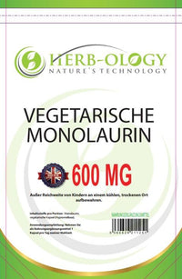 Herb-ology.co.uk Nature's Technology HB Monolaurin | 60 High Strength Monolaurin Capsules - 600mg-Monolaurin per Serving | No Artificial Ingredients or Fillers | Non-GMO, Gluten & Allergen Free | Manufactured in The UK
