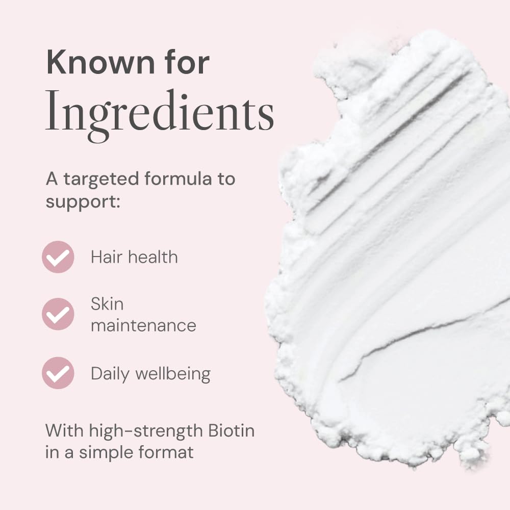 Known High-Strength Biotin Gummies - 10,000µg Biotin - Supports Healthy Hair & Skin - Natural Watermelon Flavour - 60 Vegan Gummies, 1 Month Supply