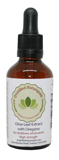 Qualified Naturopath - Professional Practitioner Products Olive Leaf Extract with Oregano Oil Pipette Bottles Various Sizes (60ml)