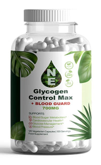 N E Glycogen Control Max| Glyco Care and Guard| Vegan | Natural Supplement| 120 Capsules| 700mg |Gluten-Free| 120 Servings | 60 Days Supply| No Additives or Fillers
