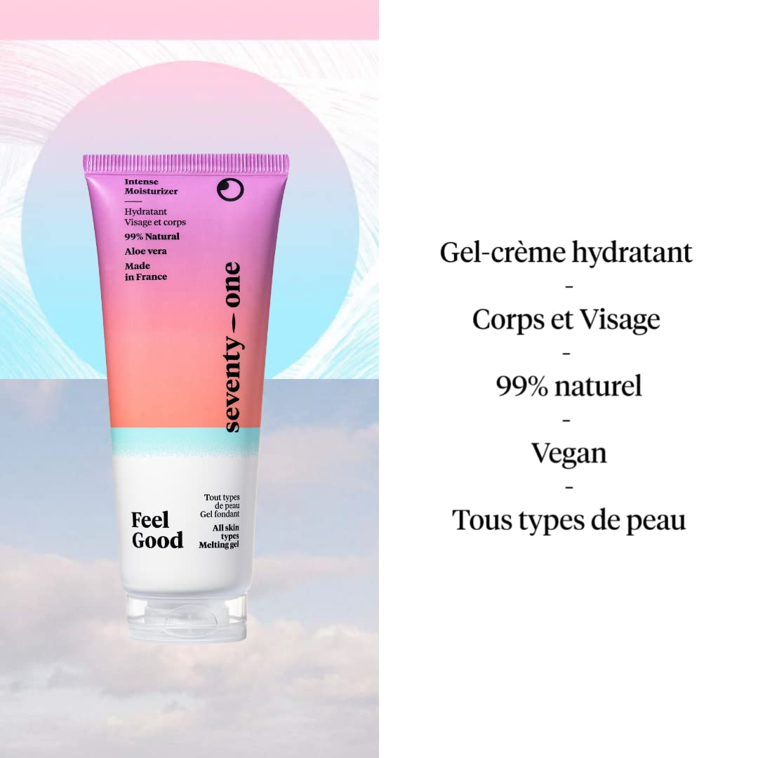 seventyone PERCENT SeventyOne Percent | Feel Good | Moisturising Melting Gel for Face and Body | Soothes & Moisturises | Extends Tanning | Instant Freshness | With Aloe Vera | 100% Natural | Made in France | 75 ml