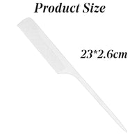 Generic 2 Pieces Metal Tail Combs Silver Rat Hair Combs Fine Cutting Teasing Pintail Barber Stainless Steel Hair Styling Cutting