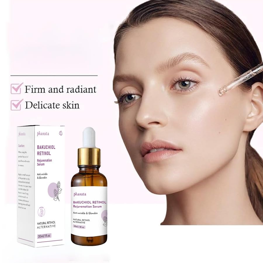 INSKIN 3PCS Bakuchiol retinol serum for face, Bakuchiol Retinol Rejuvenation Serum, Natural Retinol Alternative Extract, Bakuchiol Retinol Serum for face 3PCS