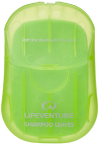 Lifeventure Travel Shampoo Leaves x50 Foaming Paper Shampoo Flakes for Home Travel Camping Hiking and Outdoor Activities