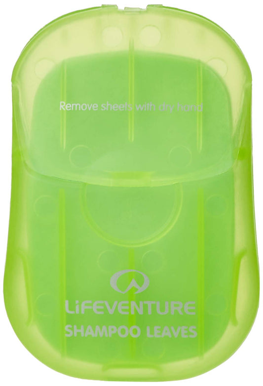 Lifeventure Travel Shampoo Leaves x50 Foaming Paper Shampoo Flakes for Home Travel Camping Hiking and Outdoor Activities