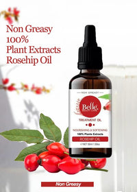 BELLE BEAUTY CARE Rosehip Oil Non Greasy Face Oil Treatment For Nourishing and Softening Skin Normal to Dry Skin 100% Pure Natural Cold Pressed Rosehip Oil 50mL1.69oz By BELLE
