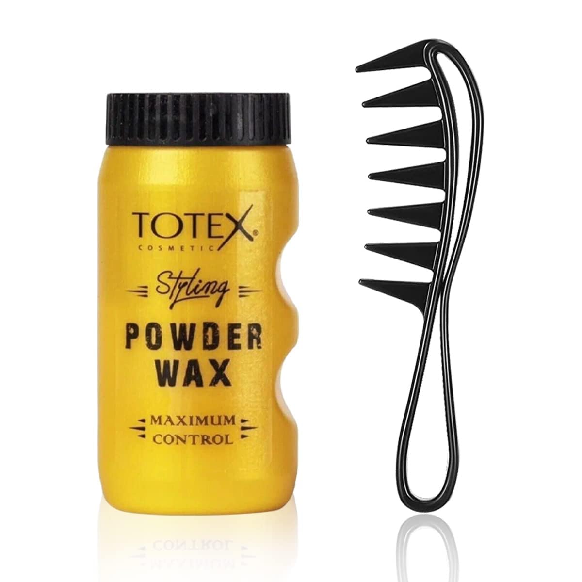Totex Hair Styling Powder Wax 20g + Beard & Hair Styling Comb | Volumizing Texturising Dust Powder | Matt Look | Anti-Static Comb for Men & Women | Long Lasting Hold & Natural Finish
