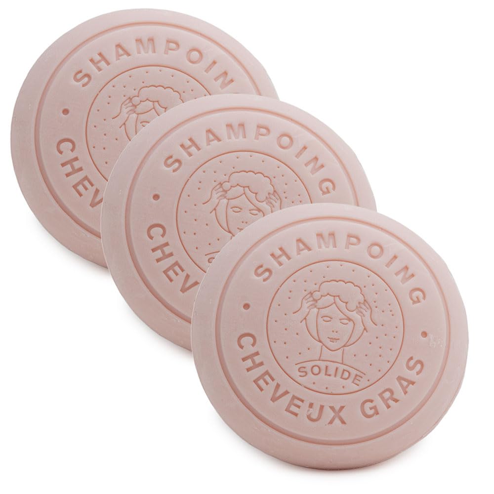 Label Provence Nature Label Provence - French Shampoo Bar Made With Organic Donkey Milk - For Greasy Hair - 110g Bar - Set of 3