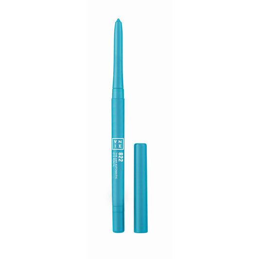 3INA MAKEUP - Vegan - The 24h Automatic Eye Pencil 822 - Turquoise - Long Lasting Eyeliner - Waterproof - Highly Pigmented Formula - Creamy Texture - Sharpener & brush - Precise Tip - Cruelty Free