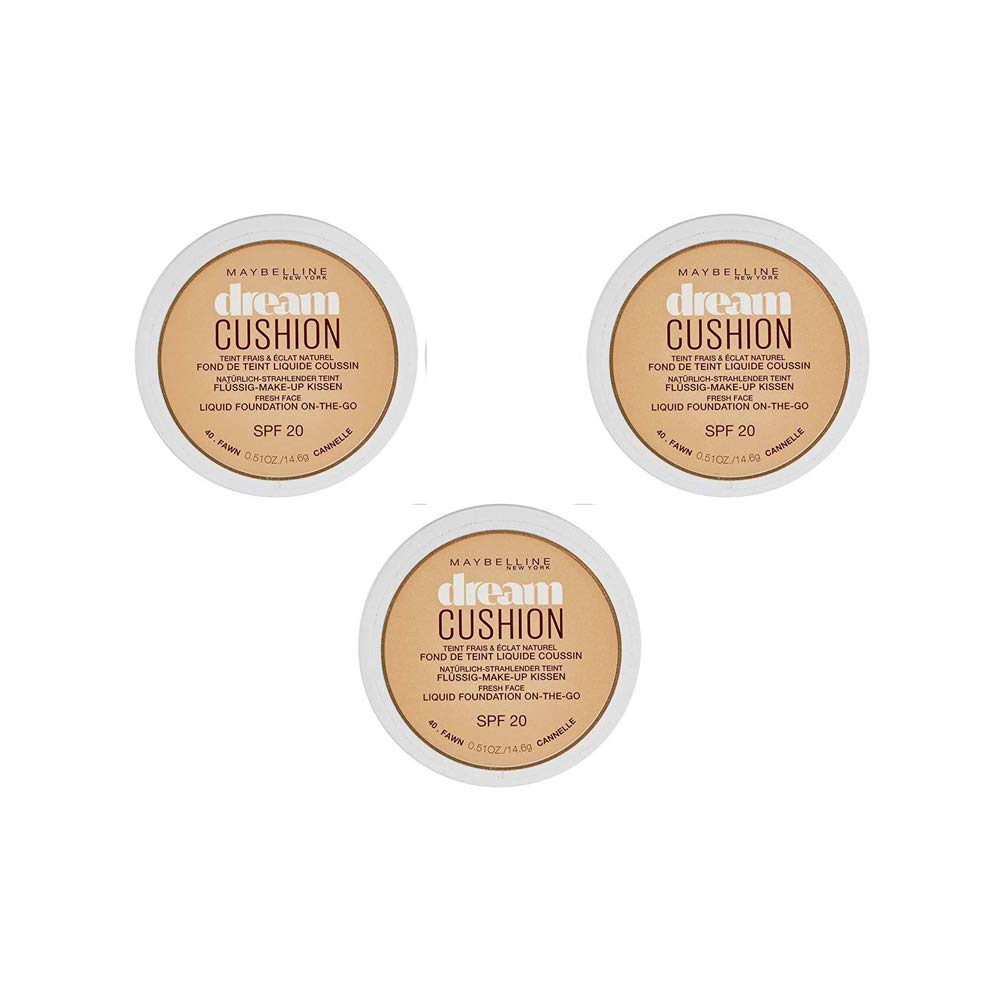 Maybelline New York Foundation dream cushion 40 Fawn, Pack of 3