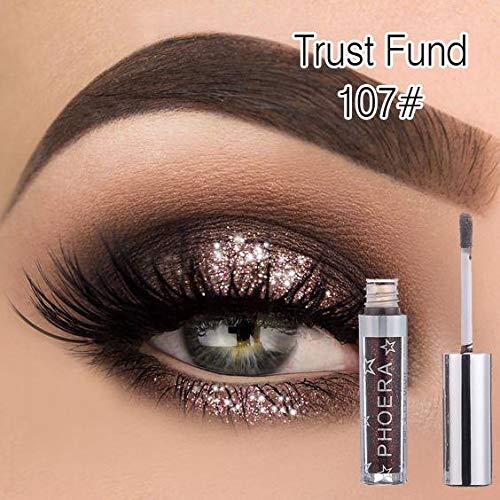 Phoera AQUAPURITY - PHOERA Magnificent Metals Waterproof Liquid Glitter & Glow Eyeshadow Palette Shimmer Long Lasting Cosmetic Metallic Eye Shadow Pigment Makeup (107 TRUST FUND)