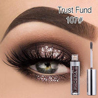 Phoera AQUAPURITY - PHOERA Magnificent Metals Waterproof Liquid Glitter & Glow Eyeshadow Palette Shimmer Long Lasting Cosmetic Metallic Eye Shadow Pigment Makeup (107 TRUST FUND)