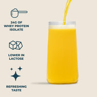 Kinetica Clear Whey Isolate | 500g | 24g Protein per serve | Naturally occuring Amino Acid Profile | 15 servings | Orange Flavour