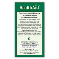 HealthAid Curcumin 3 Vegan Tablets - Pack of 30