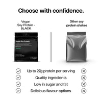 Protein Works | Vegan Soy Protein - Black Innovation, Premium Soy Protein Isolate, Low Fat, No Added Sugar, 27g Protein, 100% Plant-Based Nutrition, Vanilla Crème, 16 Servings, 500g