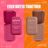 NYX PROFESSIONAL MAKEUP NYX Professional Makeup Buttermelt Powder Blush, Up To 12H Wear, Seamless Blending, Fade and Transfer Resistant, With Shea and Mango Butter, Vegan Formula, Shade: Sooner The Butta
