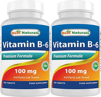 Vitamin B-6 100 mg 250 Tablets by Best Naturals (250 Count (Pack of 2))