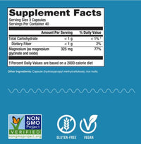 Generic Calm Magnesium Glycinate – 325mg, Non-GMO, Gluten-Free, 180 Vegan Capsules