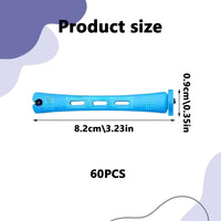 Vierone Perm Rods Perm Kit 60 PCS Small Size Hair Curlers Rollers 0.35 Inch Hair Rollers Perm Kit Short Hair Men Home Perm Kits for Long Short Hair Styling Tool Hair Curlers for Women and Men (Blue)
