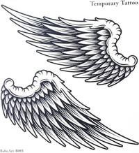 SquarezhenBo 1Pair Black Large Temporary Tattoo Sticker for Women Men Angel Wings Non-Toxic Waterproof Size 21cm x 22cm Temporary Tattoos (Beauty)