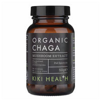 KIKI HEALTH KIKI Health Organic Chaga Extract Mushroom Powder | Standardised to 30% Beta-Glucan-Rich Polysaccharides | Digestion, Energy, & Immune Support | Non-GMO, Vegan - 50g
