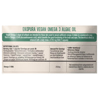 Ekopura Vegan Omega 3 Algae Oil 90 Capsules (250mg) | 250mg DHA Per Capsule | Support Brain & Eye | GMO-Free | Plant-Based Alternative to Fish Oils | 3 Months Supply (1 Capsule per Day)