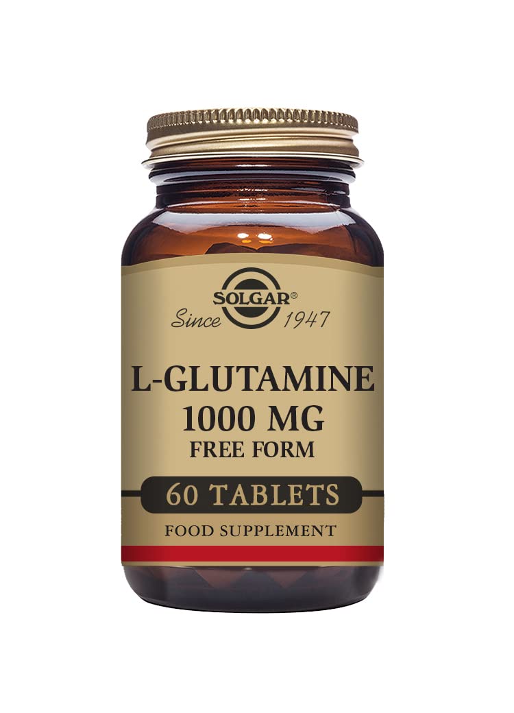 Solgar L-Glutamine 1000 mg Tablets - Pack of 60 - Supports Muscle Function - for Active Lifestyles - Great Addition to Whey Powder - Vegan