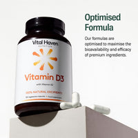 Vital Haven Vitamin D & K Supplement - D3 (4000 IU) + K2 MK7 (125mcg) - Stronger Bones and Immune System - UK Made