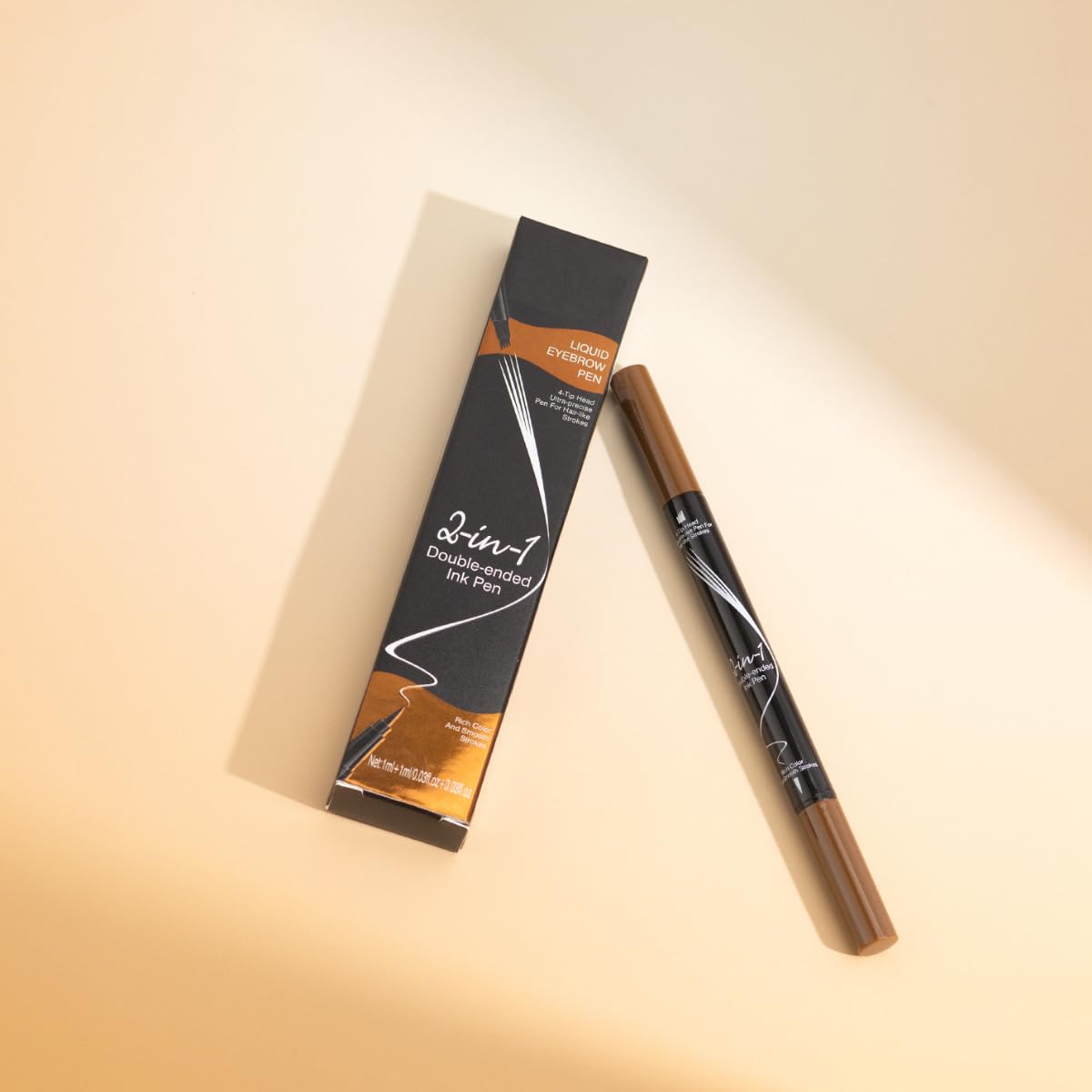 KARLOR 2-in-1 Eyebrow Pencil, Liquid Eye brow Pencil with 2 Heads, Brow Pen for Sharpening, Waterproof, Long-lasting, Hair Drawing Pen (01#Light brown)