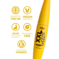 BeTrue London XXL Volume Mega Lashes Vegan Mascara - Gentle, Contains Vitamin E, Fragrance & Paraben Free - Made in the UK (XXL Volume)