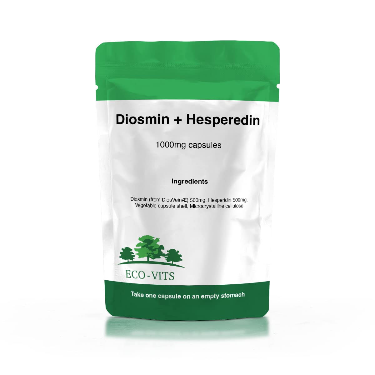 ECO-VITS DIOSMIN & HESPEREDIN (1000MG) 240 CAPS. Recyclable Packaging. Sealed Pouch