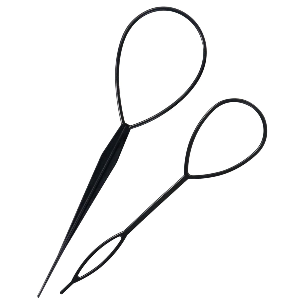 sularpek Sularpek Tail Hair Tool, 2 pcs Durable Hair Looping Tool, Tail French Braid Loop Tool, Fashion Hair Braiding Tool for Making Women and Girls Hair Style (Black)