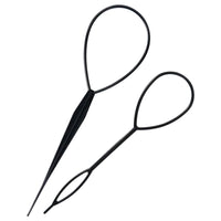 sularpek Sularpek Tail Hair Tool, 2 pcs Durable Hair Looping Tool, Tail French Braid Loop Tool, Fashion Hair Braiding Tool for Making Women and Girls Hair Style (Black)